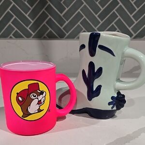 Pink and White Mug Set